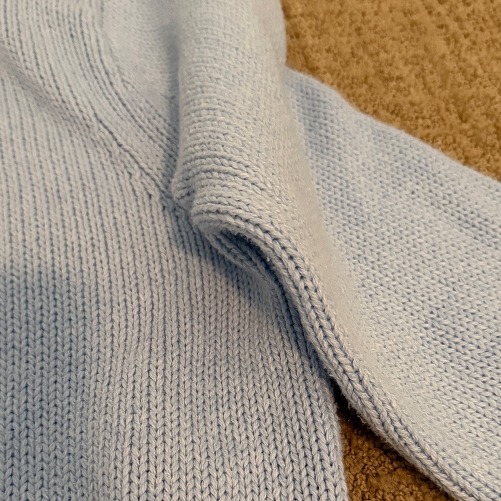 J. Crew Light Blue Knit Sweater cropped - Picture 3 of 5